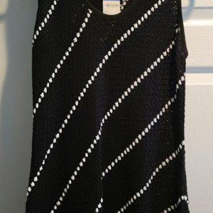 INC Tribe Tunic Top; black/white with chevron design